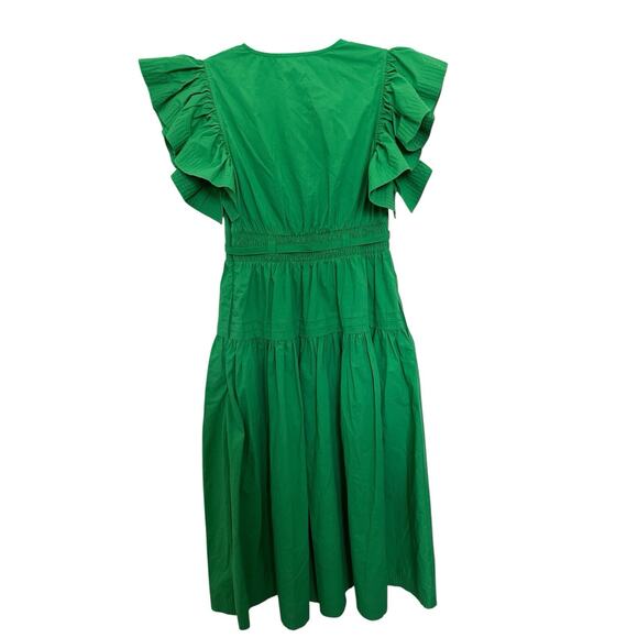 Strut&bolt PURE ENCHANTMENT GREEN 100% COTTON MIDI DRESS - Picture 7 of 14